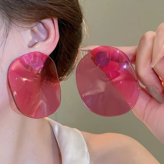  Echo Disc Earrings Pinkish Purple