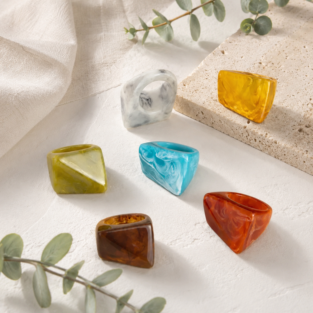 Edge Theory Rings (size 6) - 6 colors - Hello Baabs