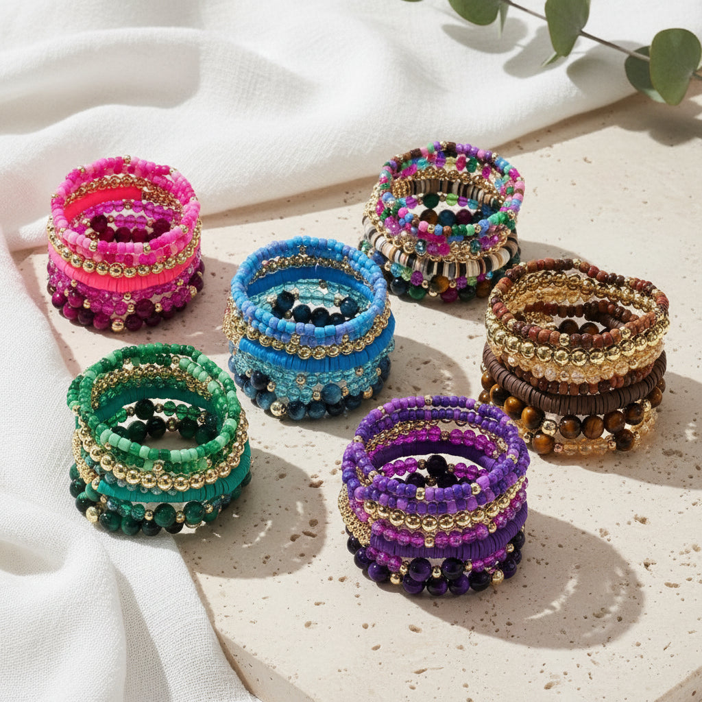 Festival Fusion Bracelet 7pc Set - 6 colors - Hello Baabs