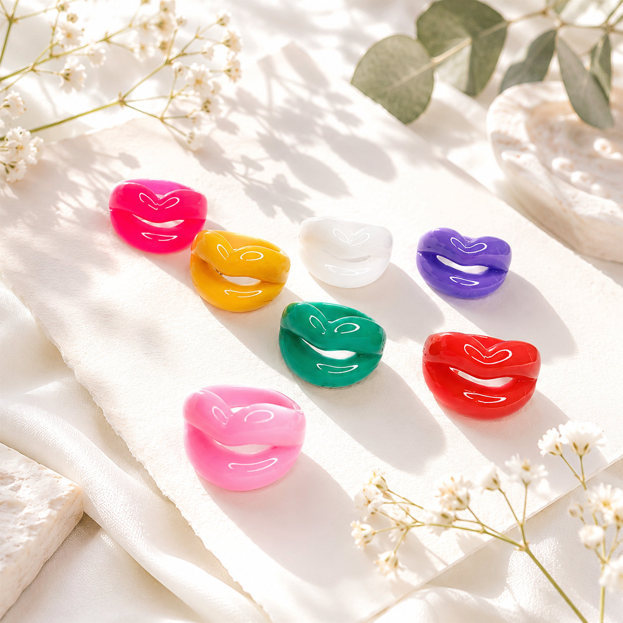 Fierce Lips Ring (size 7) - 7 colors - Hello Baabs