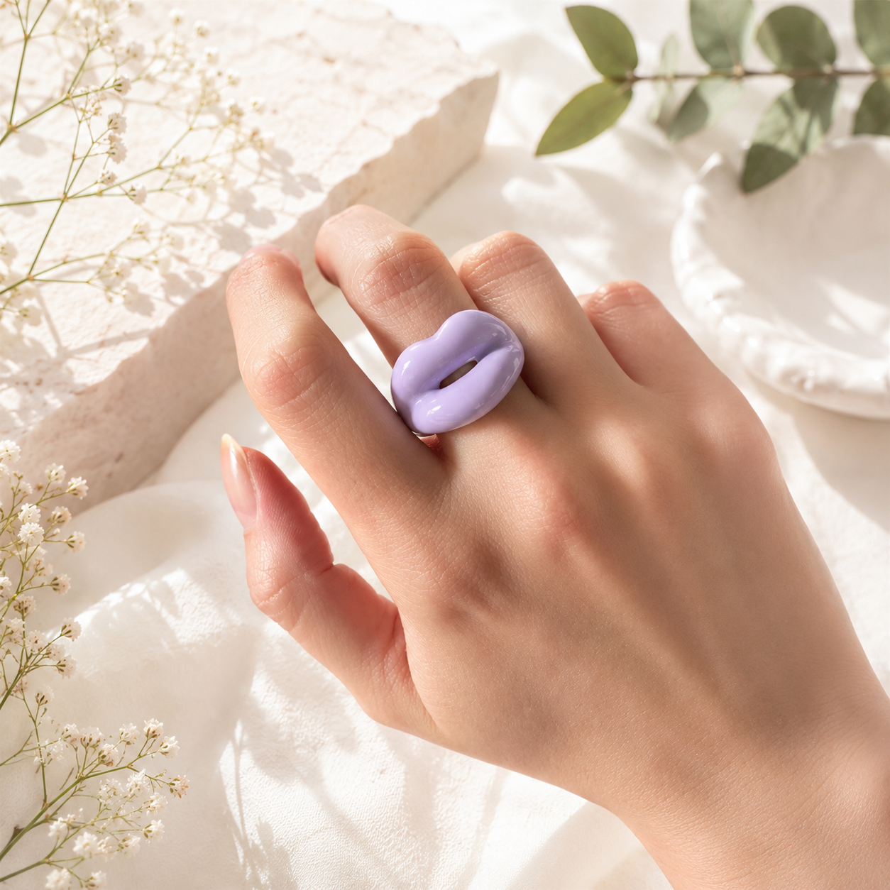 Fierce Lips Ring (size 7) - 7 colors - Hello Baabs