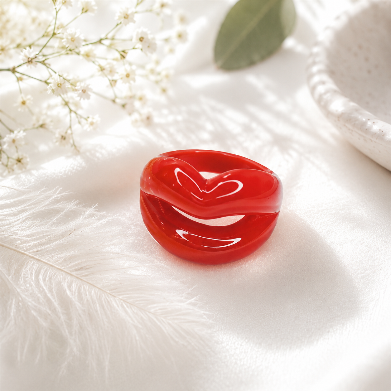 Fierce Lips Ring (size 7) - 7 colors - Hello Baabs