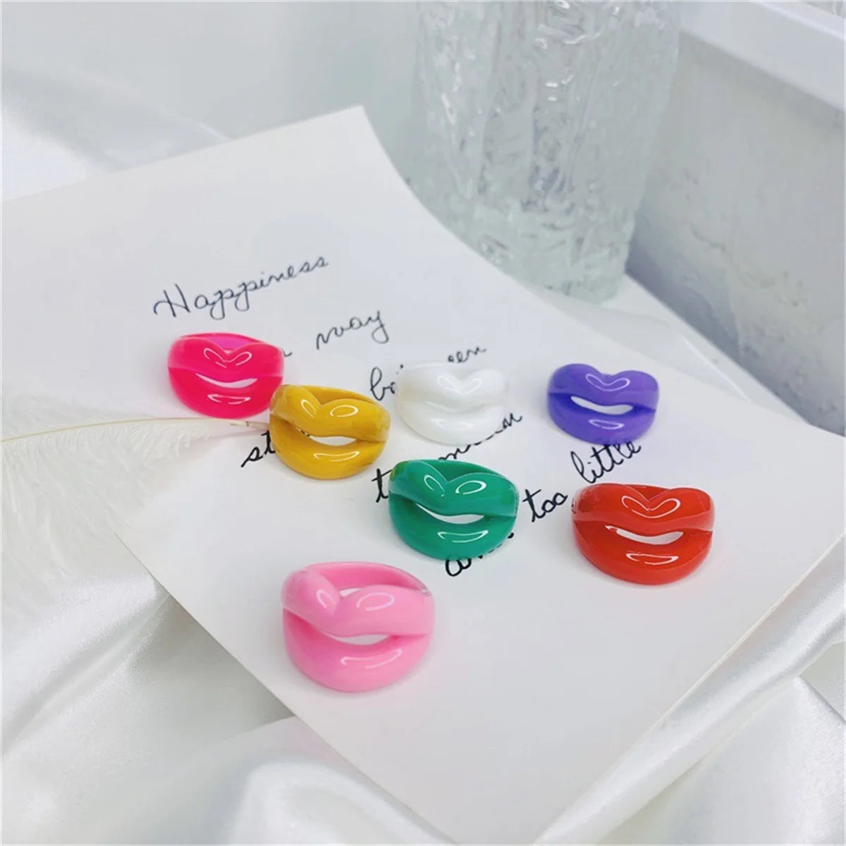 Fierce Lips Ring (size 7) - 7 colors - Hello Baabs LLC 