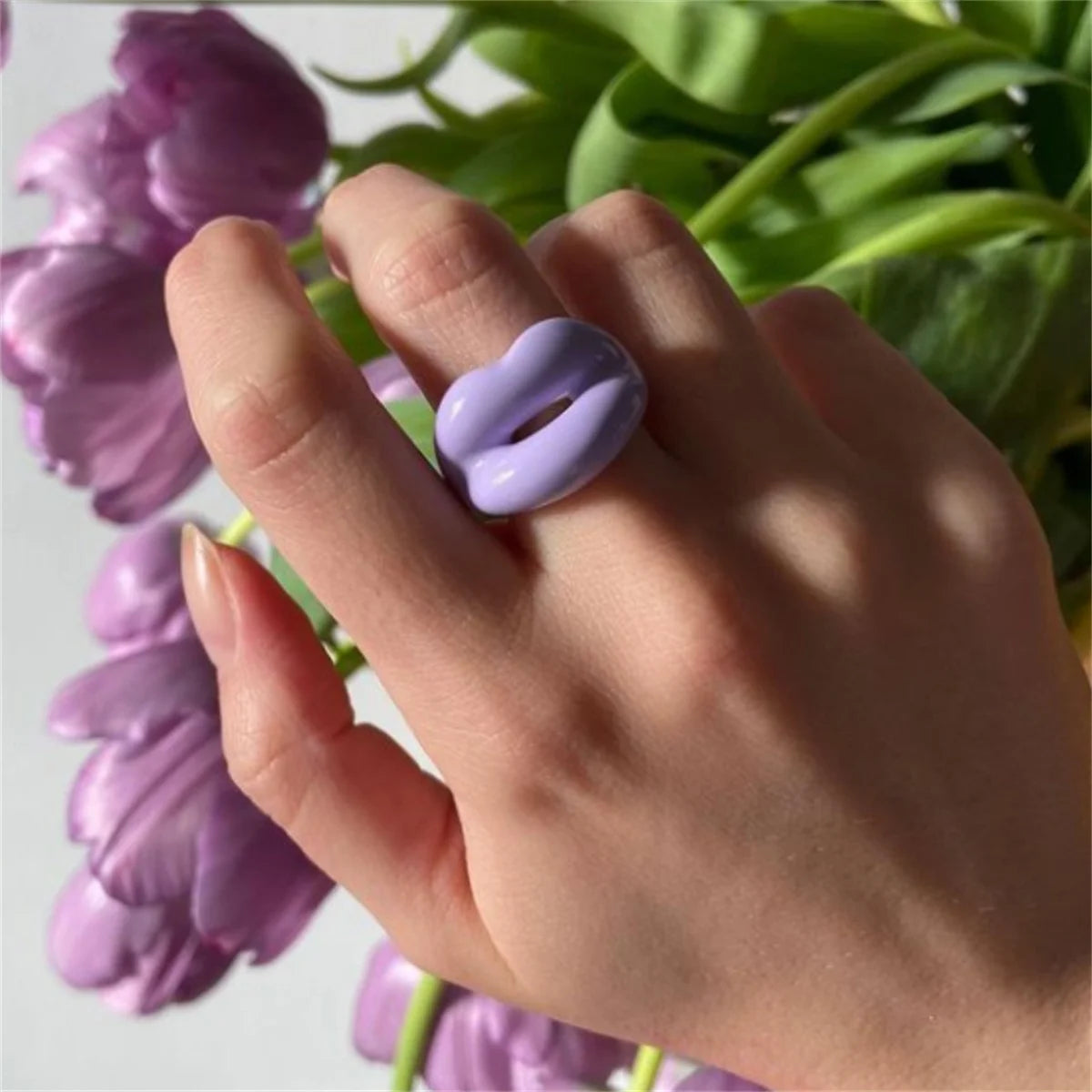 Fierce Lips Ring (size 7) - 7 colors - Hello Baabs LLC 