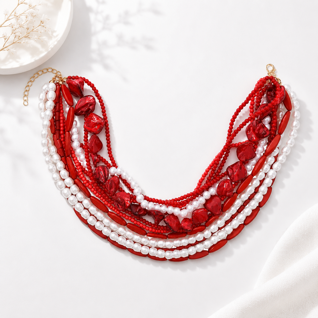 Fire & Frost Beaded Choker - Hello Baabs