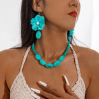 Flora Stone Set Necklace & Earrings Set - hello baabs 
