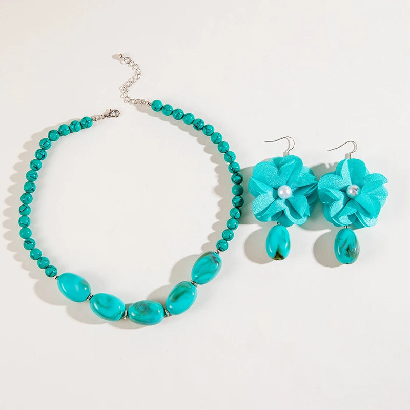 Flora Stone Set (necklace and earrings set) - hello baabs 