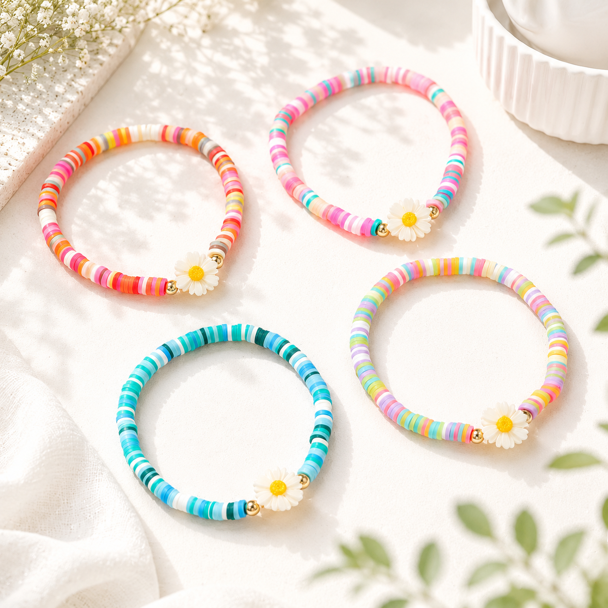 Floral Fiesta 4pc Stretch Bracelet Set - Hello Baabs