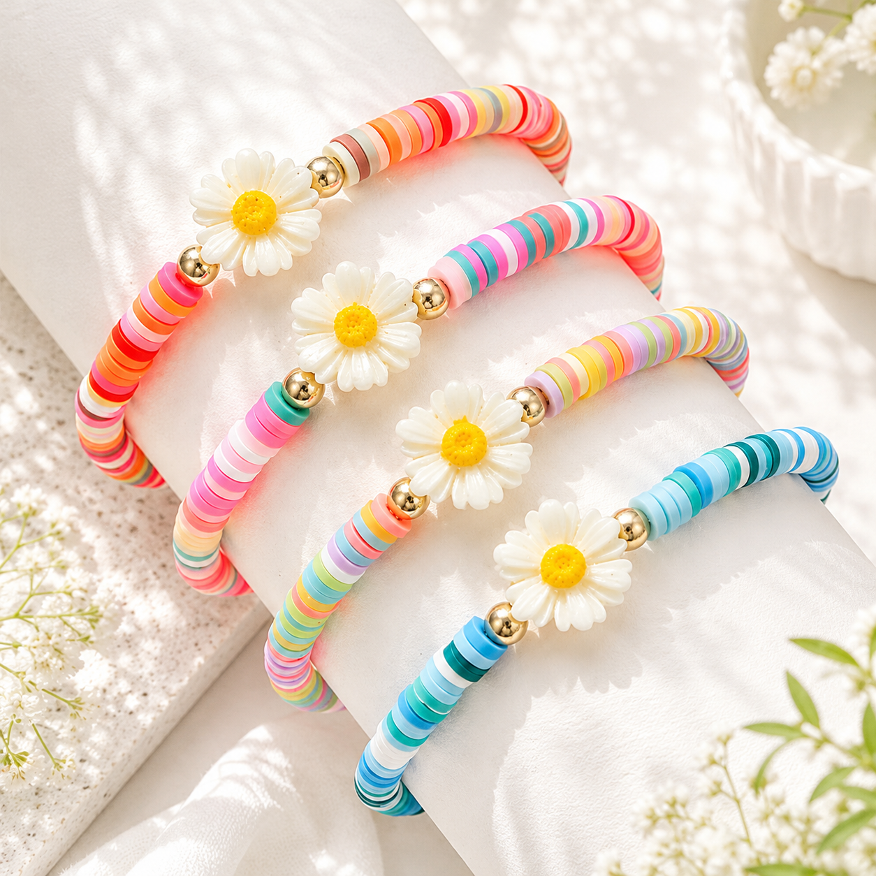 Floral Fiesta 4pc Stretch Bracelet Set - Hello Baabs