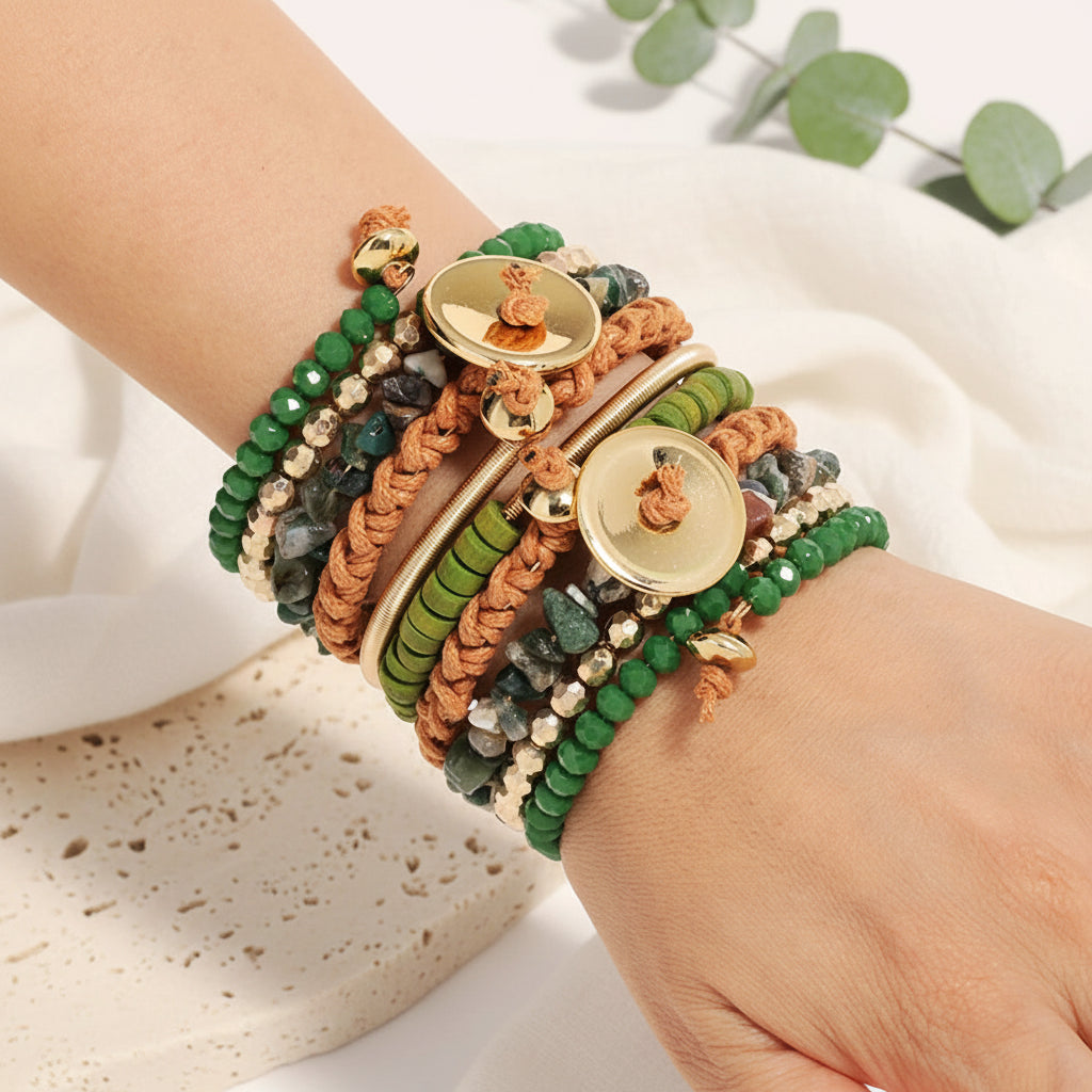 Forest Rhythm Bracelet Stack - 2 colors - Hello Baabs
