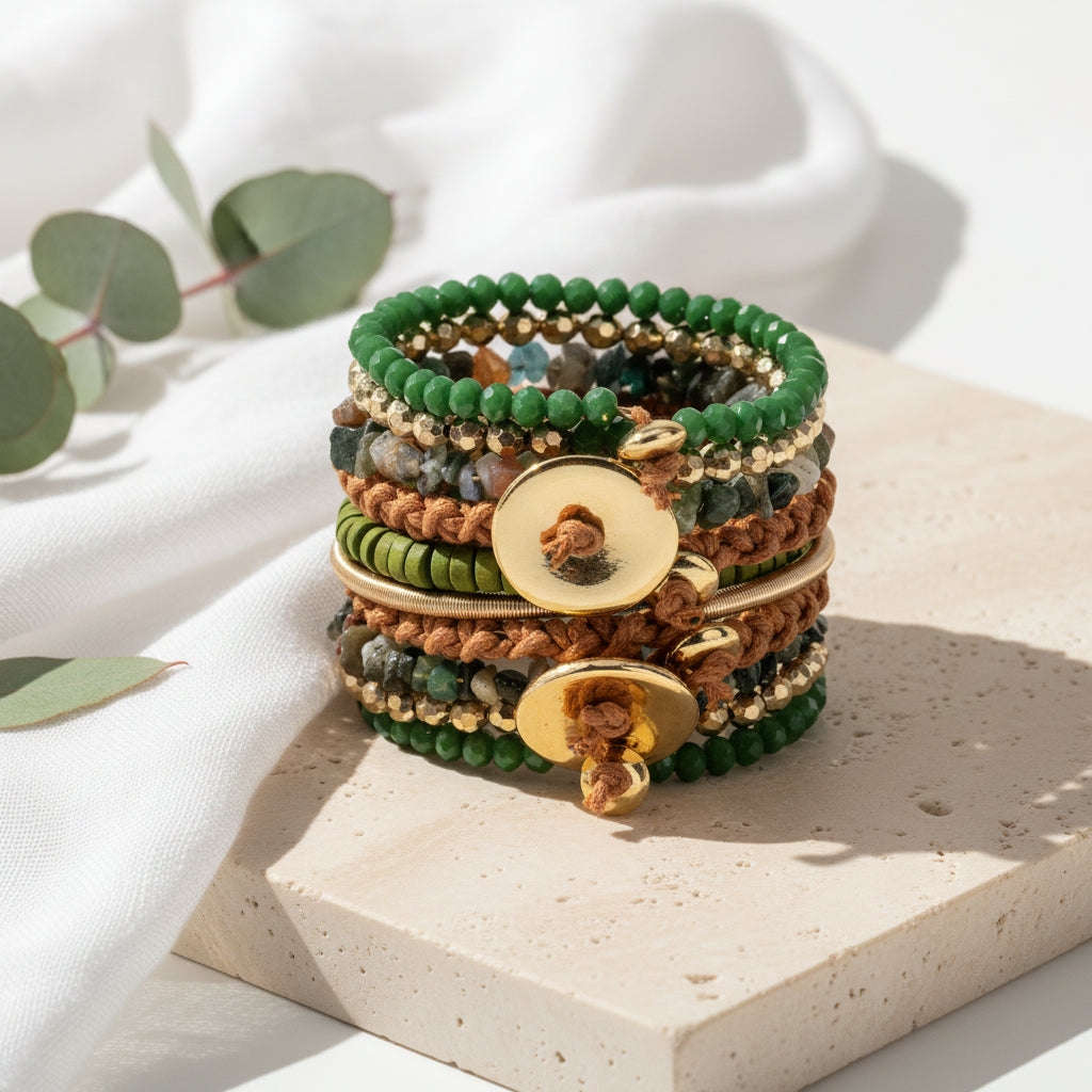 Forest Rhythm Bracelet Stack - 2 colors - Hello Baabs