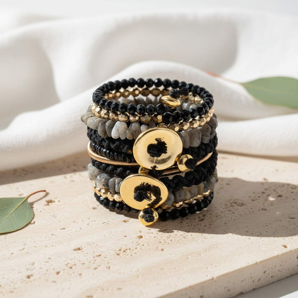 Forest Rhythm Bracelet Stack - 2 colors - Hello Baabs