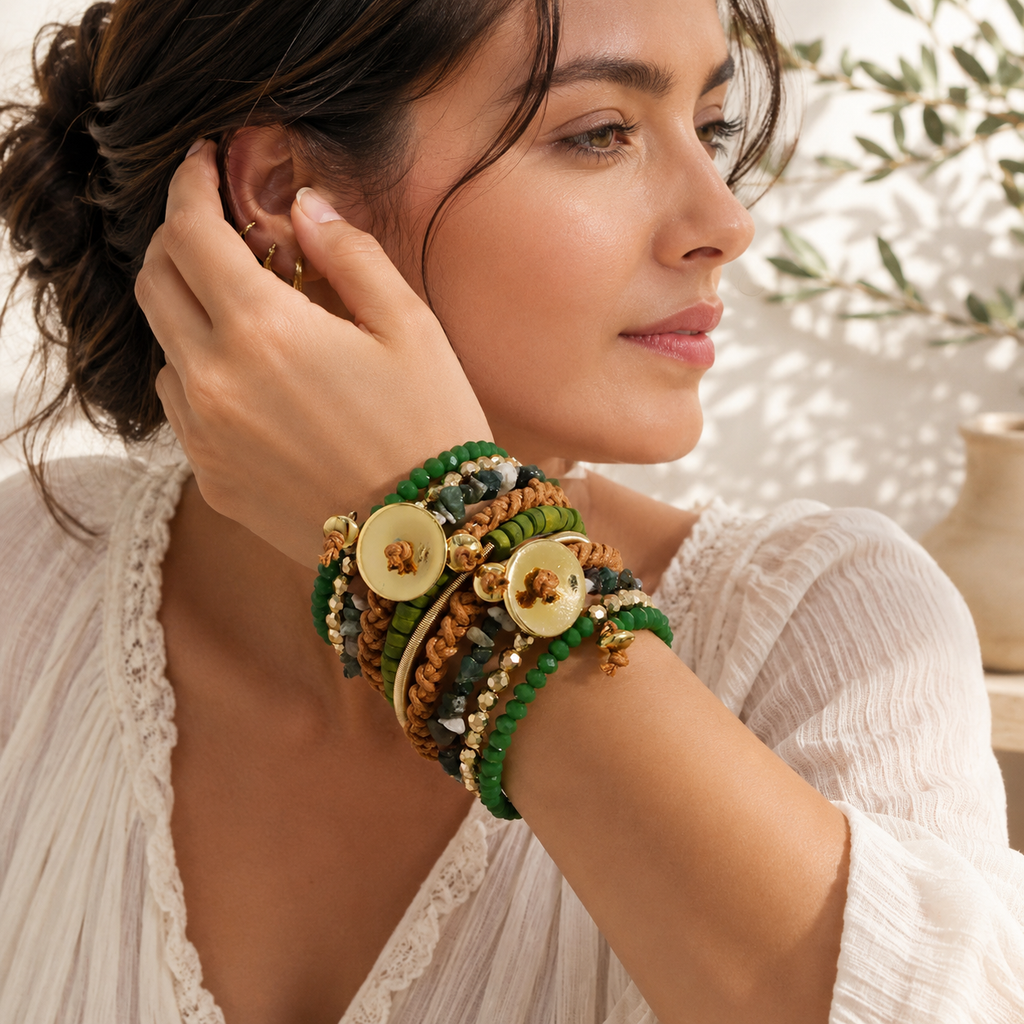Forest Rhythm Bracelet Stack - 2 colors - Hello Baabs