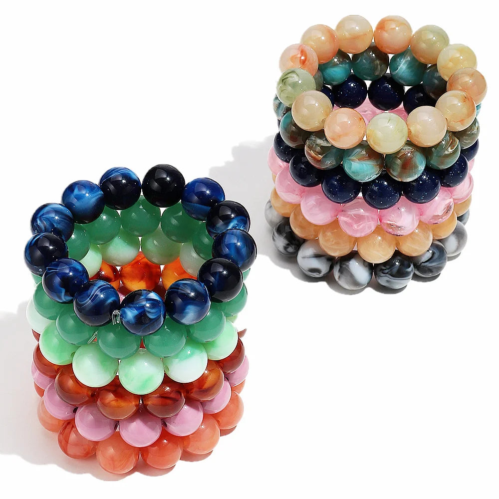 Free Spirit Marble Stretch Bracelet - 14 colors - Hello Baabs LLC 