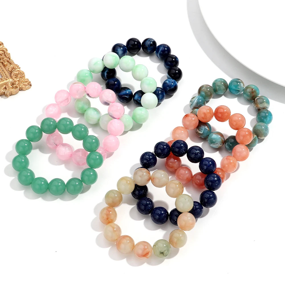Free Spirit Marble Stretch Bracelet - 14 colors - Hello Baabs LLC 