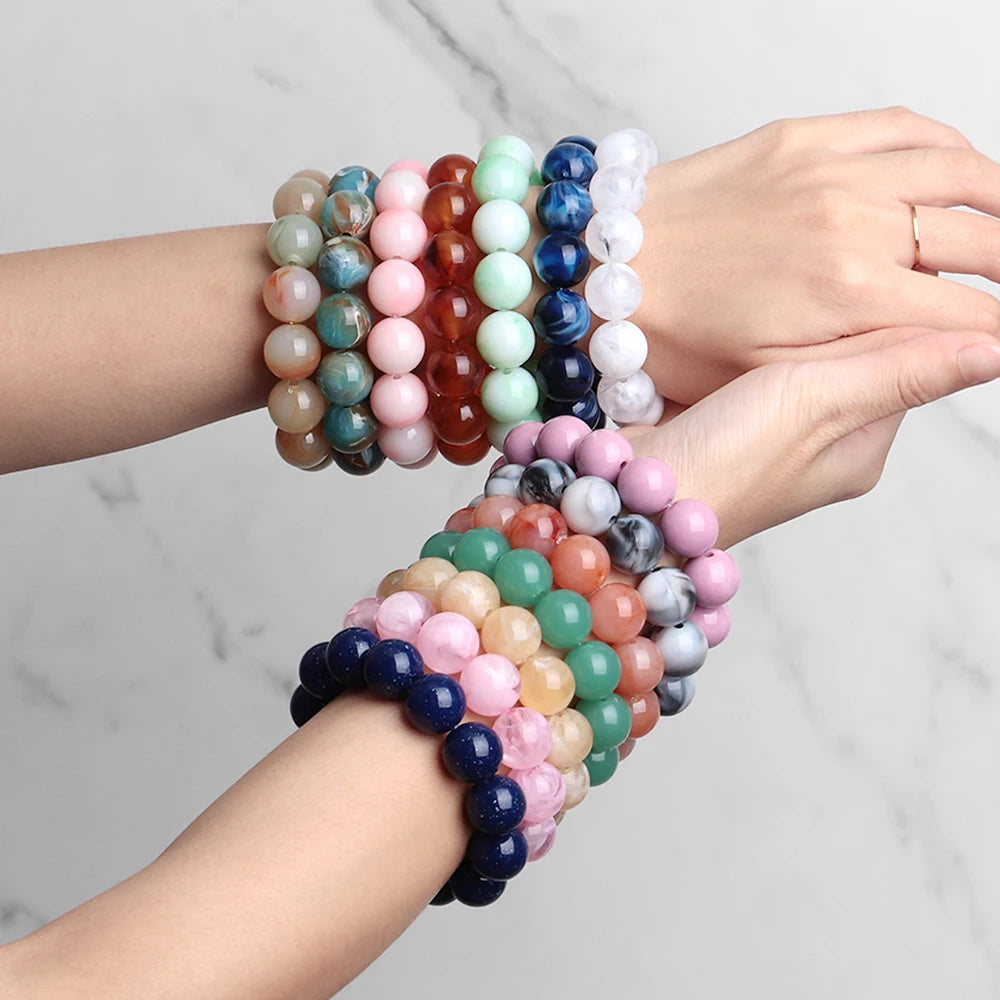 Free Spirit Marble Stretch Bracelet - 14 colors - Hello Baabs LLC 