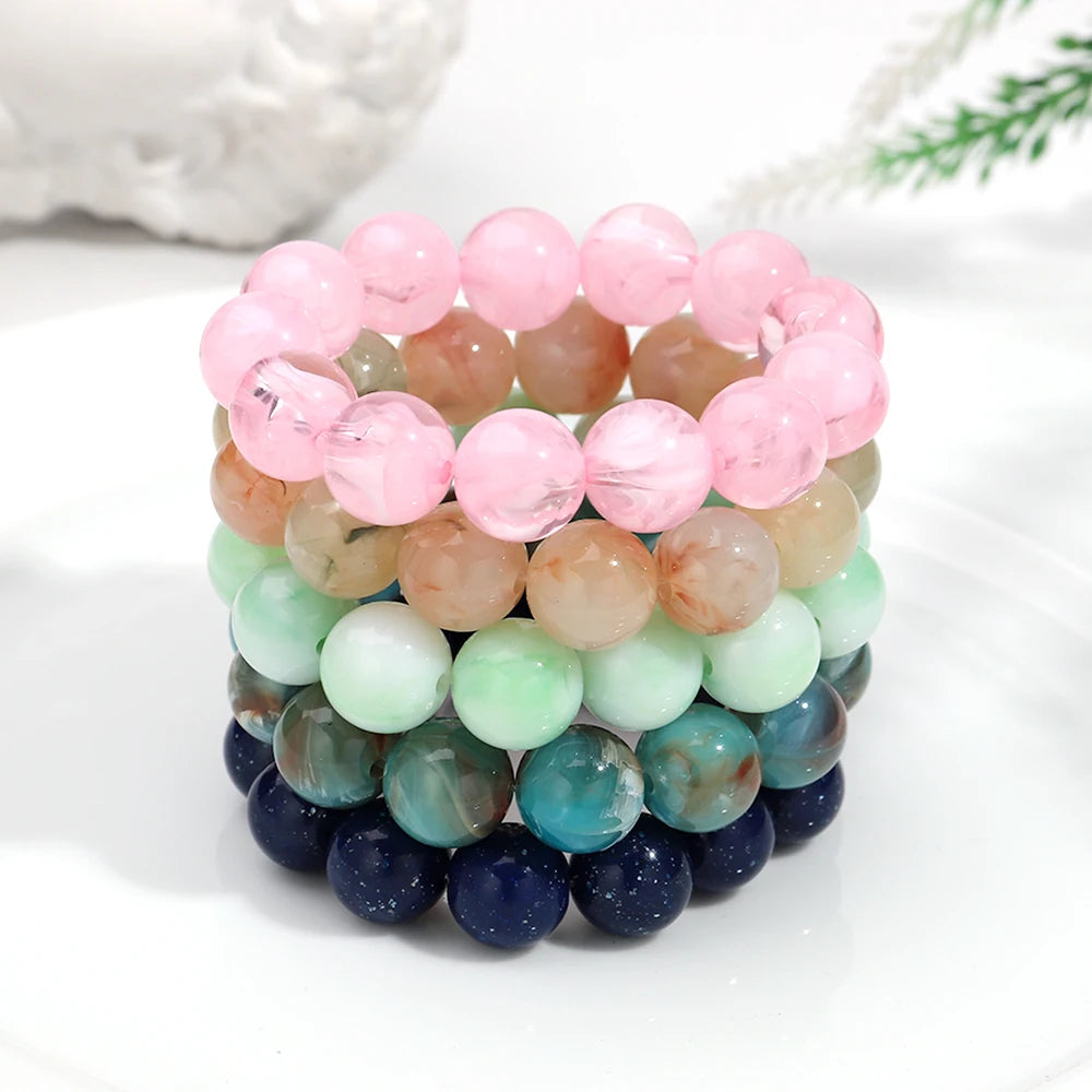 Free Spirit Marble Stretch Bracelet - 14 colors - Hello Baabs LLC 