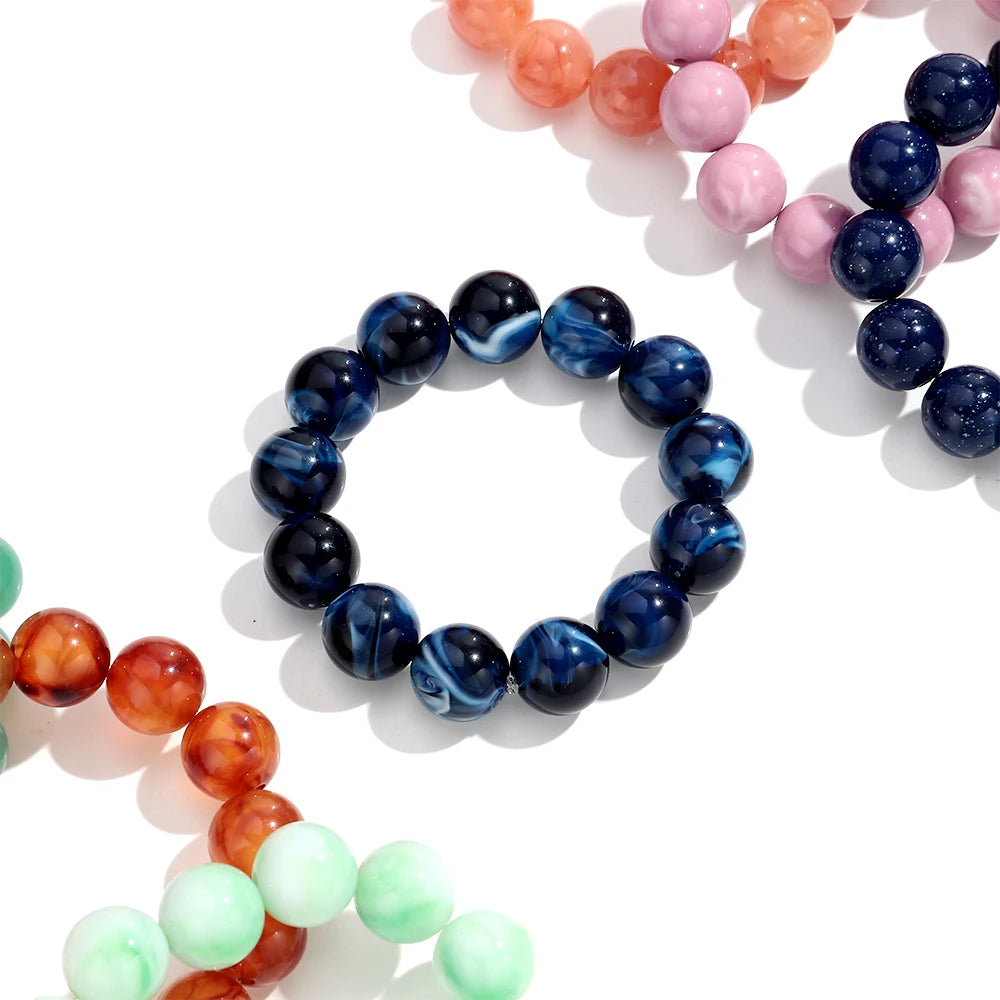 Free Spirit Marble Stretch Bracelet - 14 colors - Hello Baabs LLC 