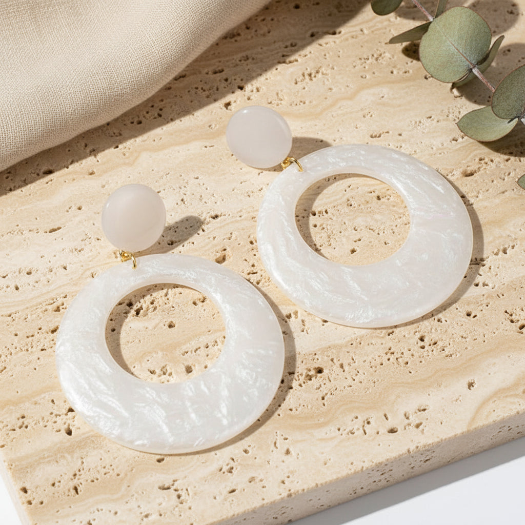Frosted Orbit Hoops - Hello Baabs