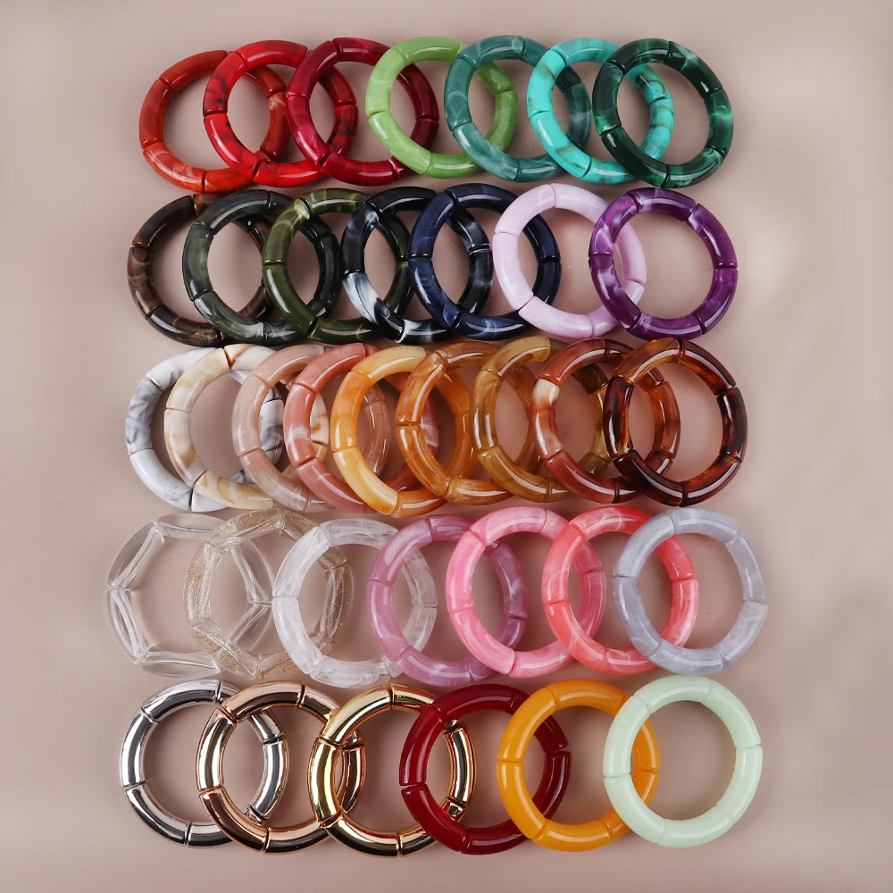 Geo Glow Bamboo Stretch Bangles - 19 colors - hello baabs 