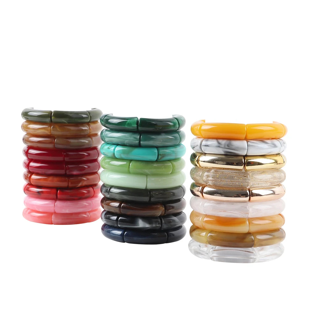 Geo Glow Bamboo Stretch Bangles - 19 colors - hello baabs 