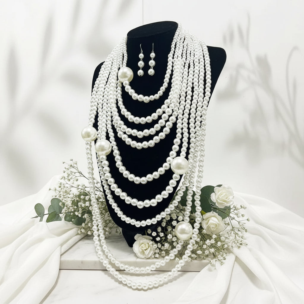 Gilded Grace Necklace & Earrings Set - 2 colors - Hello Baabs LLC 