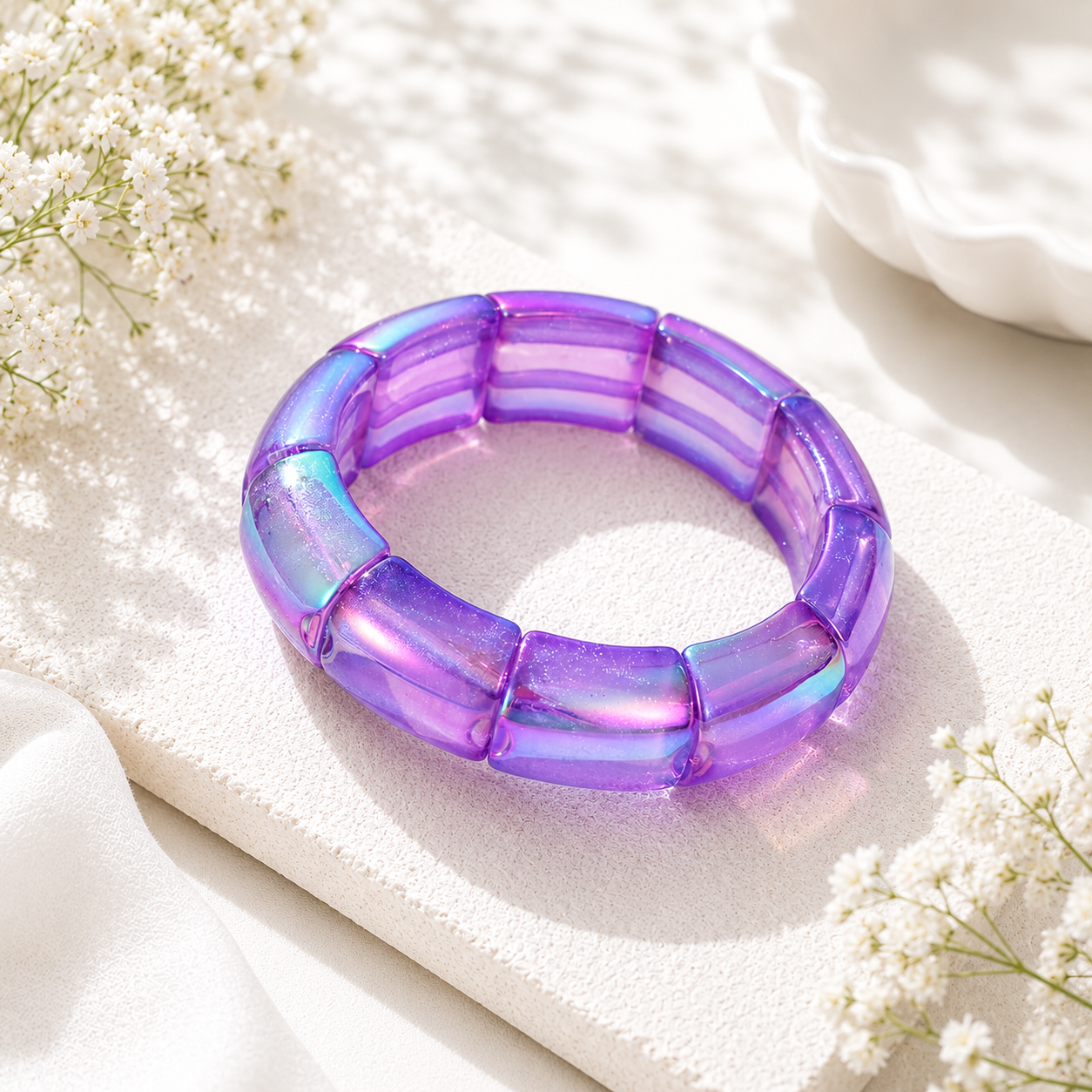 Gilded Groove Stretch Bracelet - 8 color variants - Hello Baabs