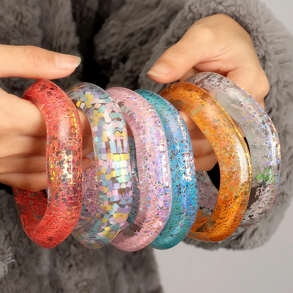 Glitter Riot Bangle (2.70" diameter) - 6 colors - Hello Baabs LLC 