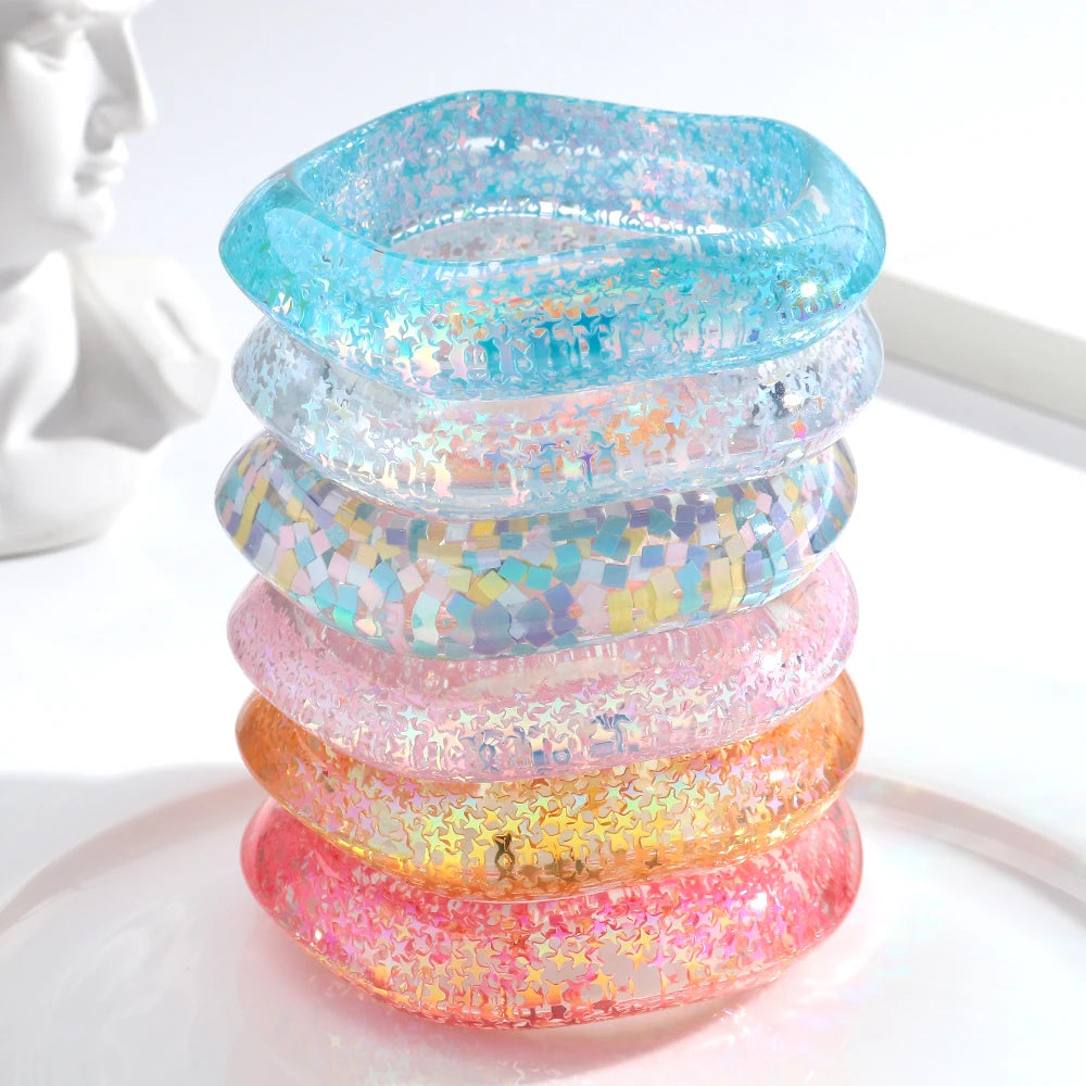 Glitter Riot Bangle (2.70" diameter) - 6 colors - Hello Baabs LLC 