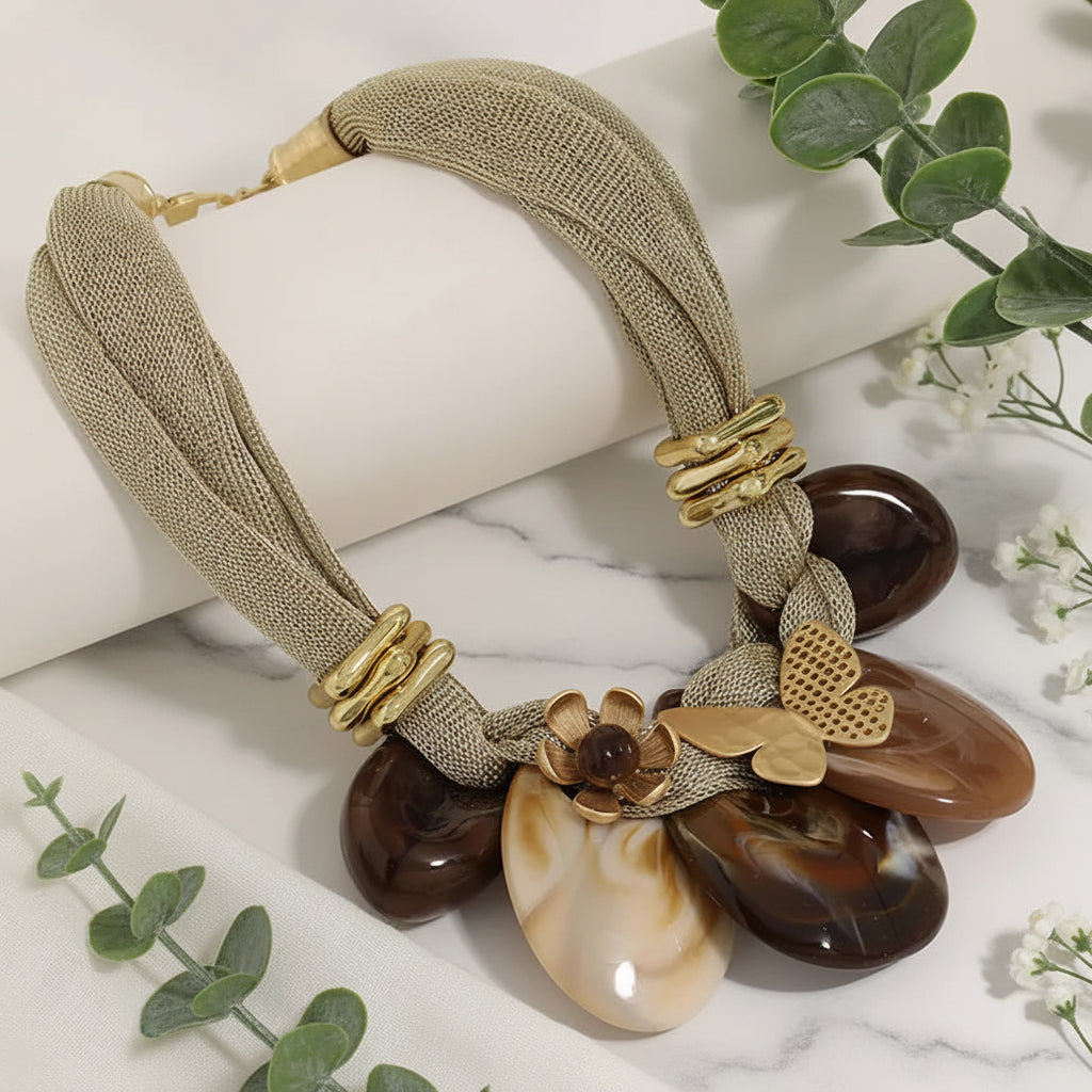 Golden Bloom Collar Necklace - Hello Baabs