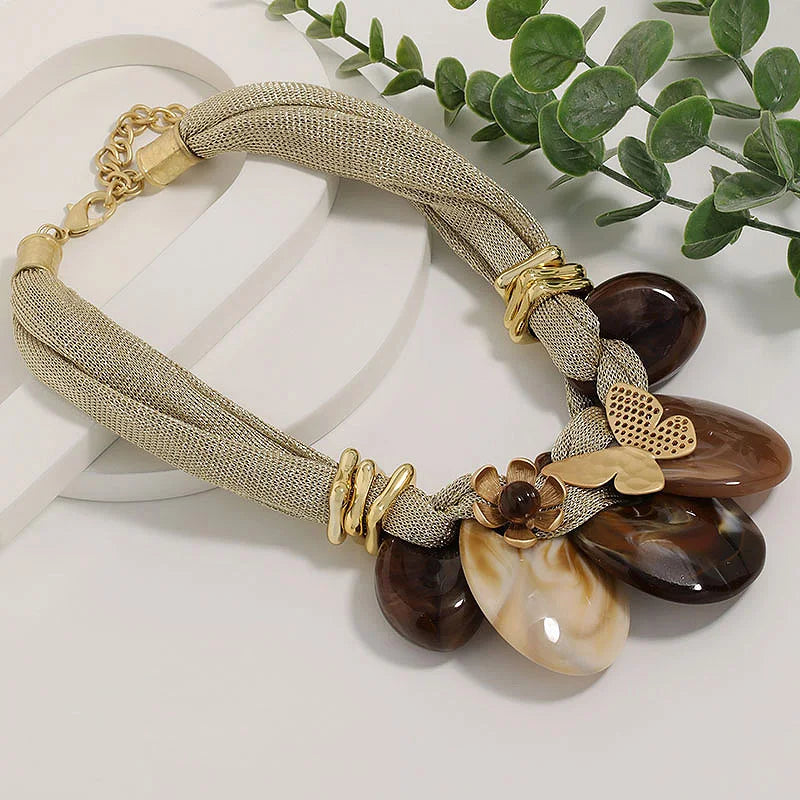 Golden Bloom Collar Necklace - Hello Baabs