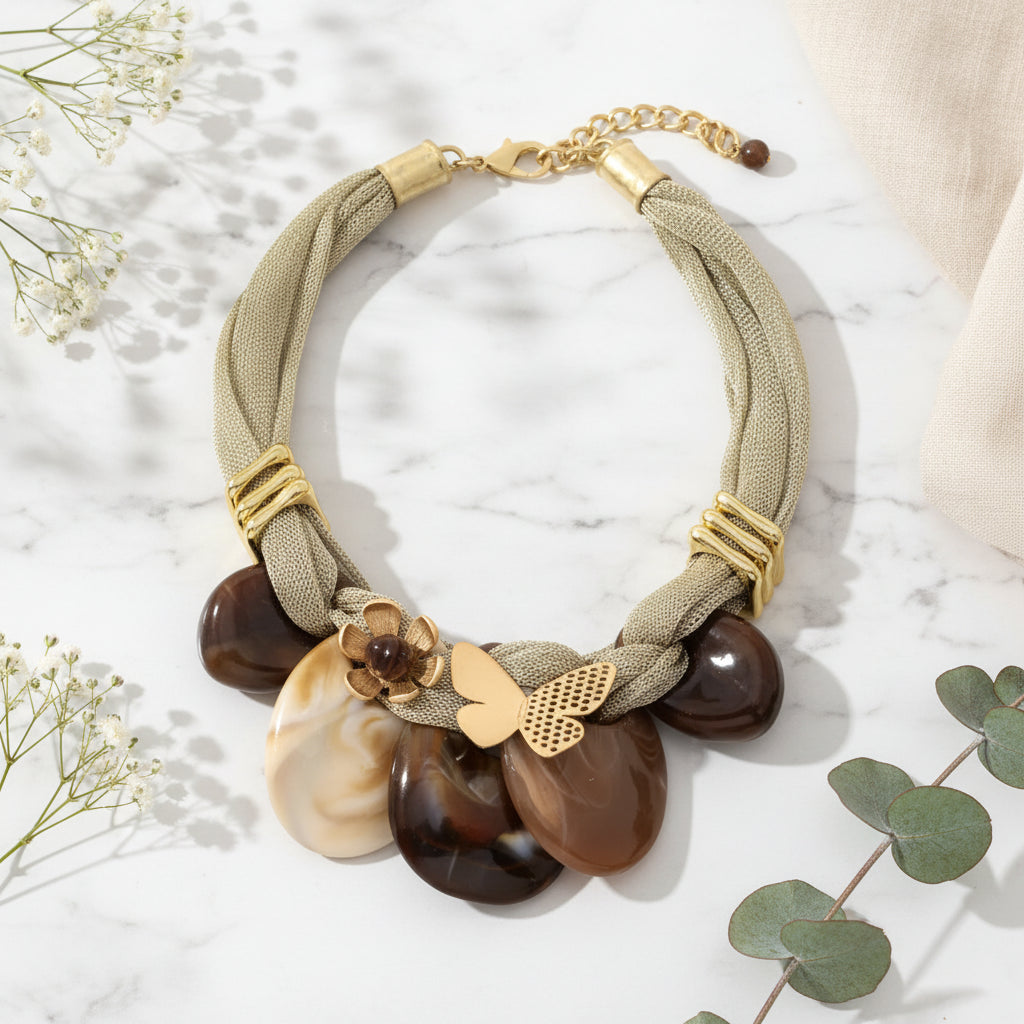 Golden Bloom Collar Necklace - Hello Baabs