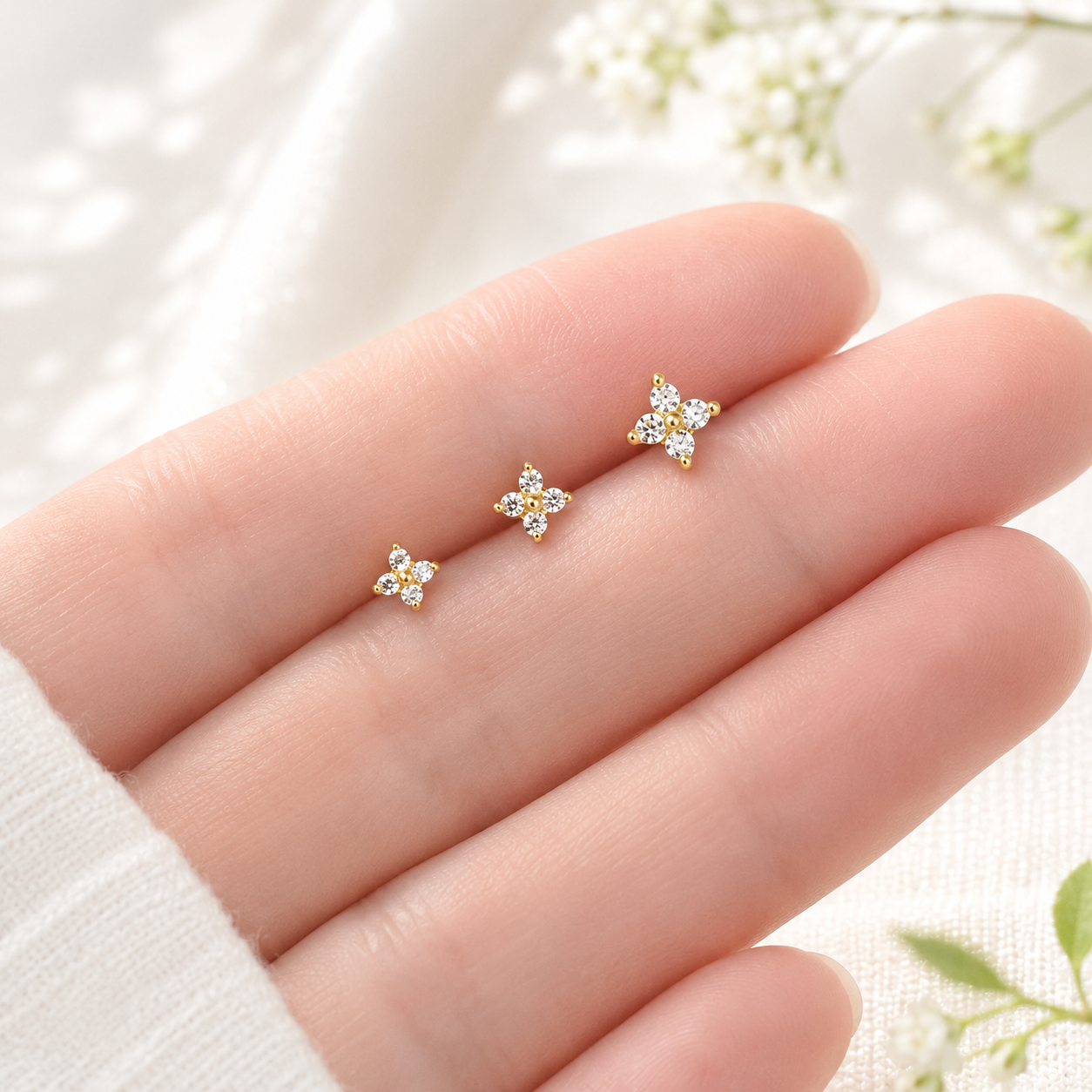 Golden Bloom Stud Set - Hello Baabs