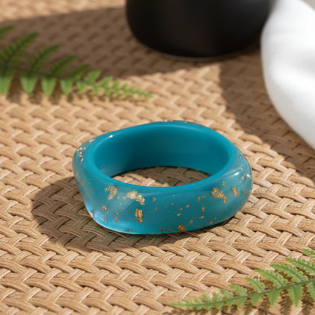 Golden Confetti Bangle Slim Square (2.70" diameter) - 8 colors - Hello Baabs