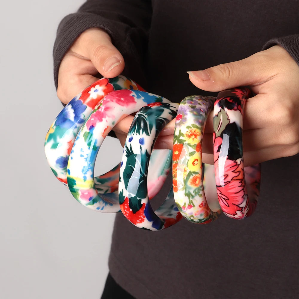 Groovy Garden Bangle (2.60" diameter) - 9 colors - Hello Baabs LLC 