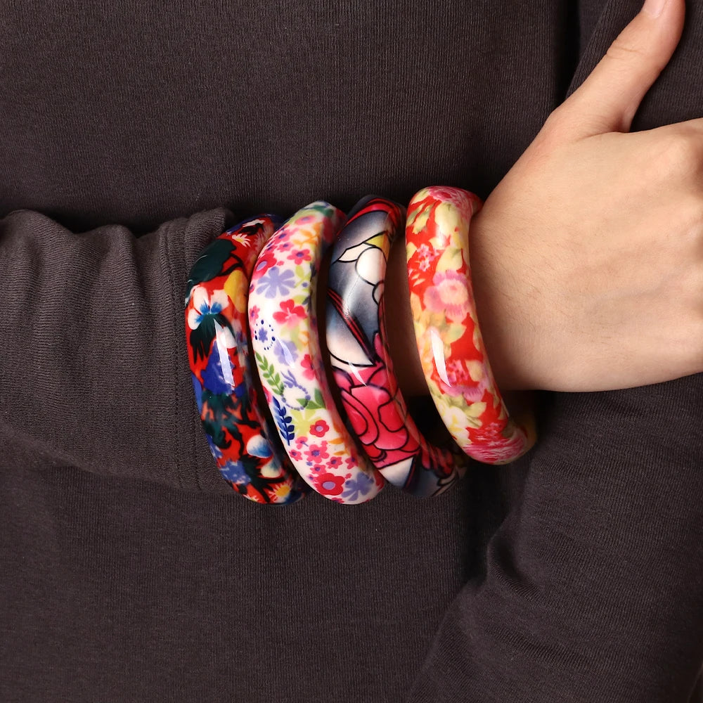 Groovy Garden Bangle (2.60" diameter) - 9 colors - Hello Baabs LLC 