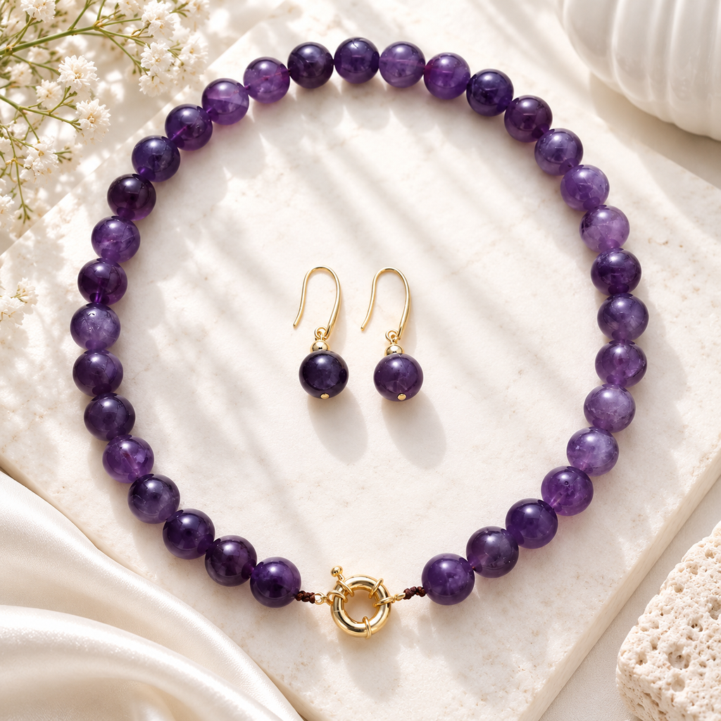 Grounded Glam Necklace & Earrings Set - 6 colors - Hello Baabs