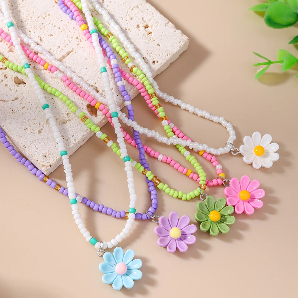 Happy Bloom Charm 5pc Necklace Set - Hello Baabs LLC 