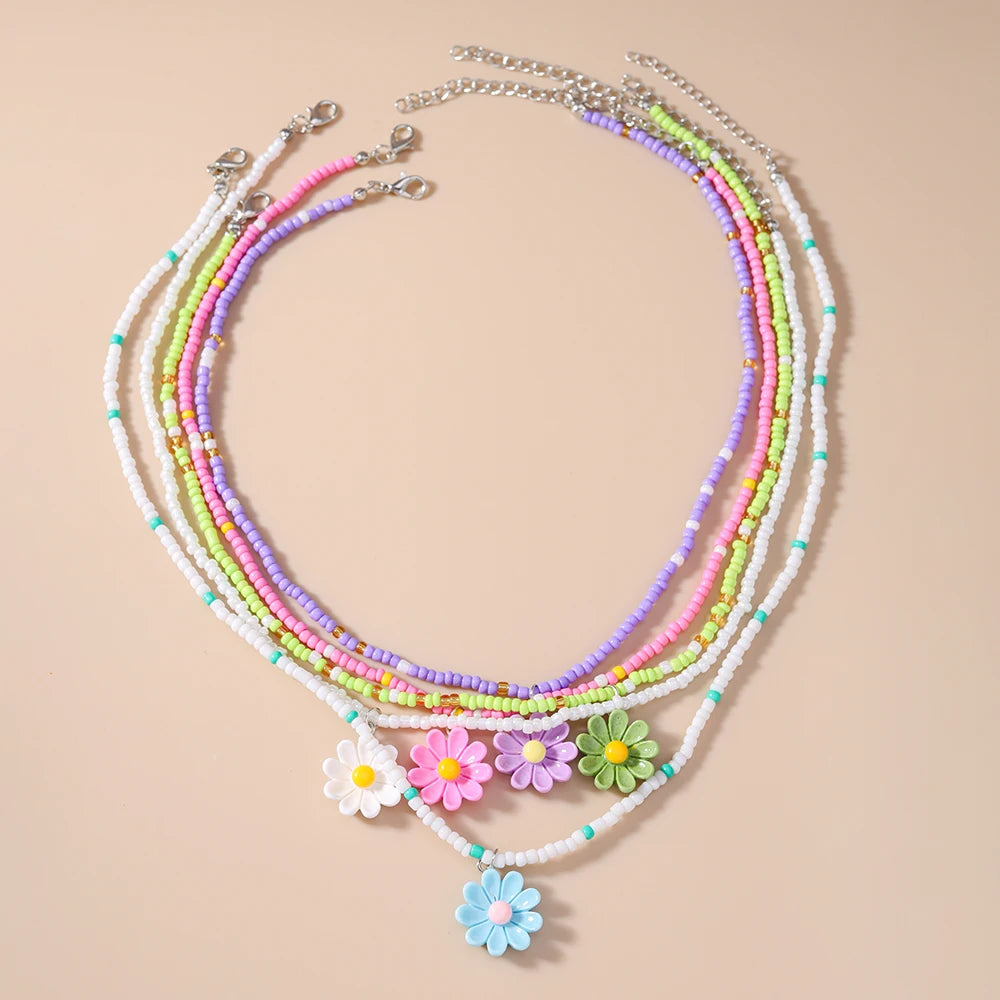 Happy Bloom Charm 5pc Necklace Set - Hello Baabs LLC 