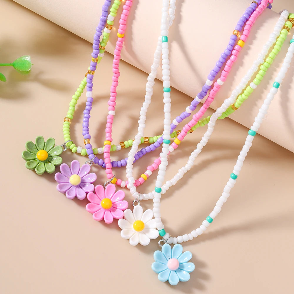 Happy Bloom Charm 5pc Necklace Set - Hello Baabs LLC 