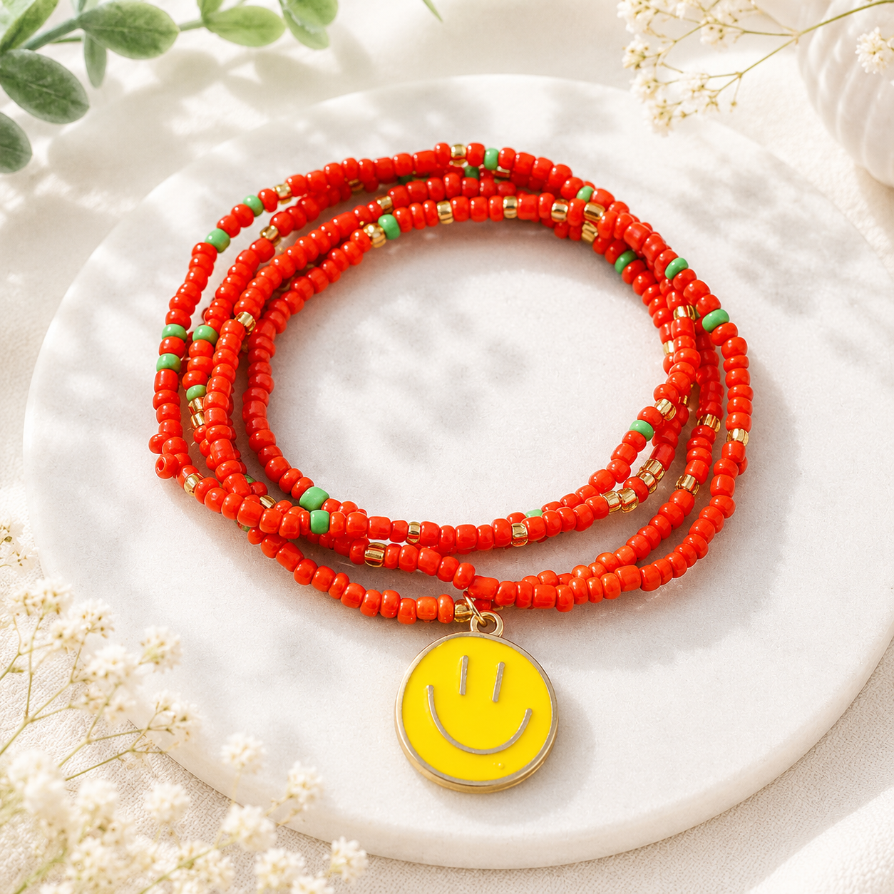Happy Faces 4pc Bracelet Set - 7 Colors - Hello Baabs