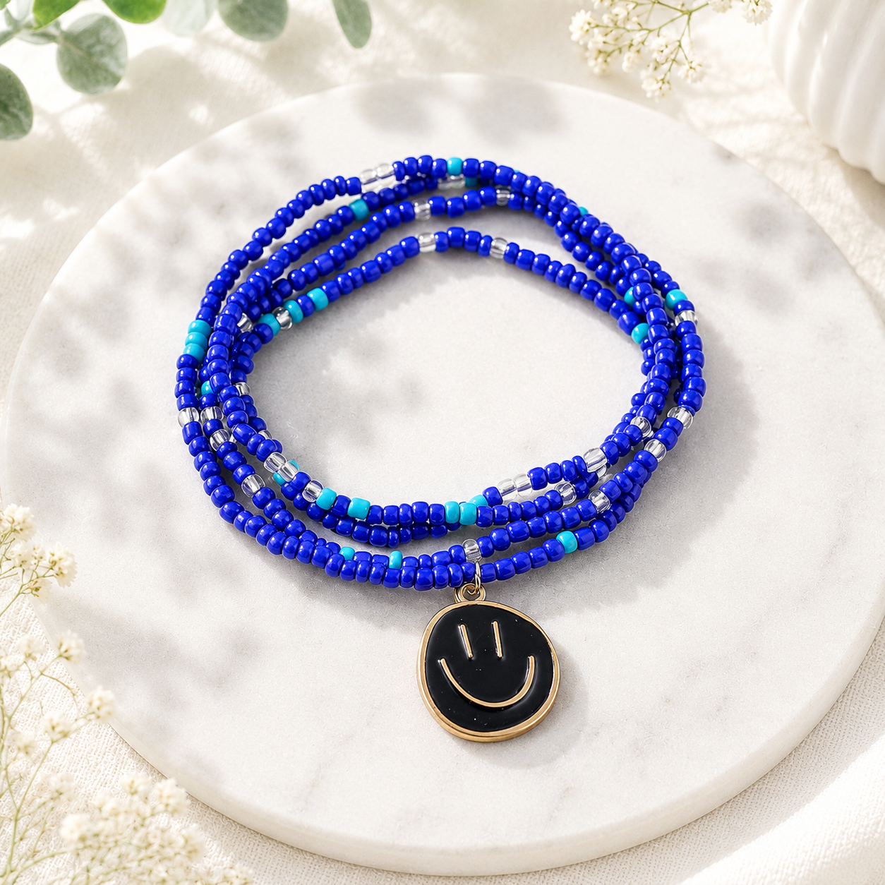 Happy Faces 4pc Bracelet Set - 7 Colors - Hello Baabs