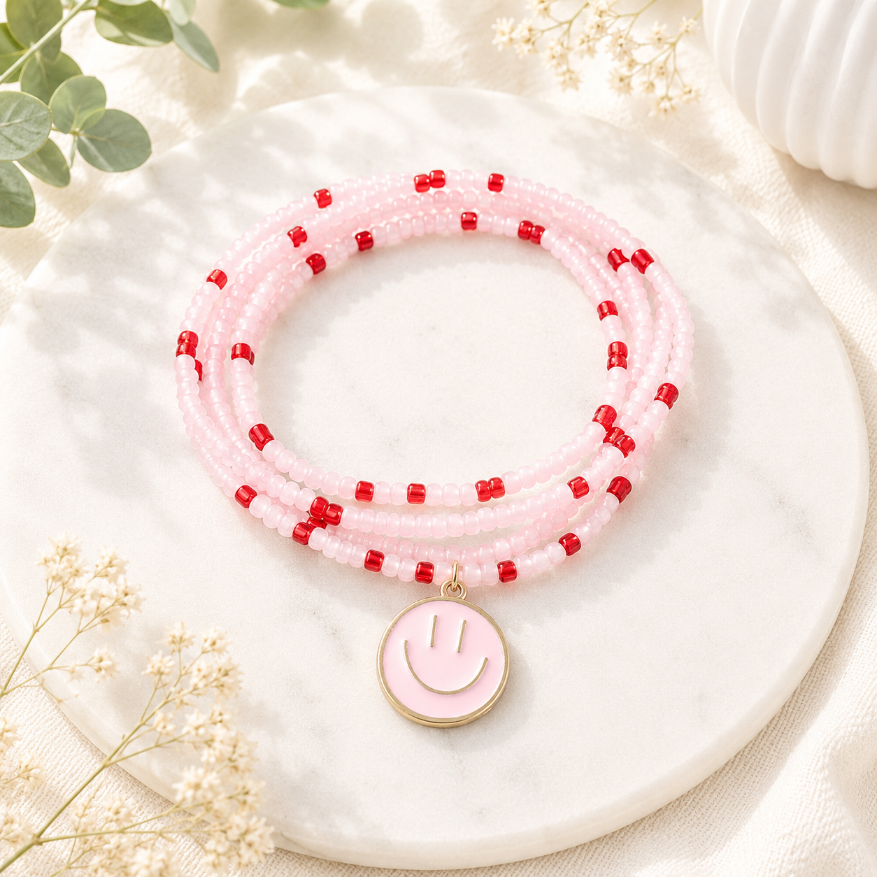 Happy Faces 4pc Bracelet Set - 7 Colors - Hello Baabs