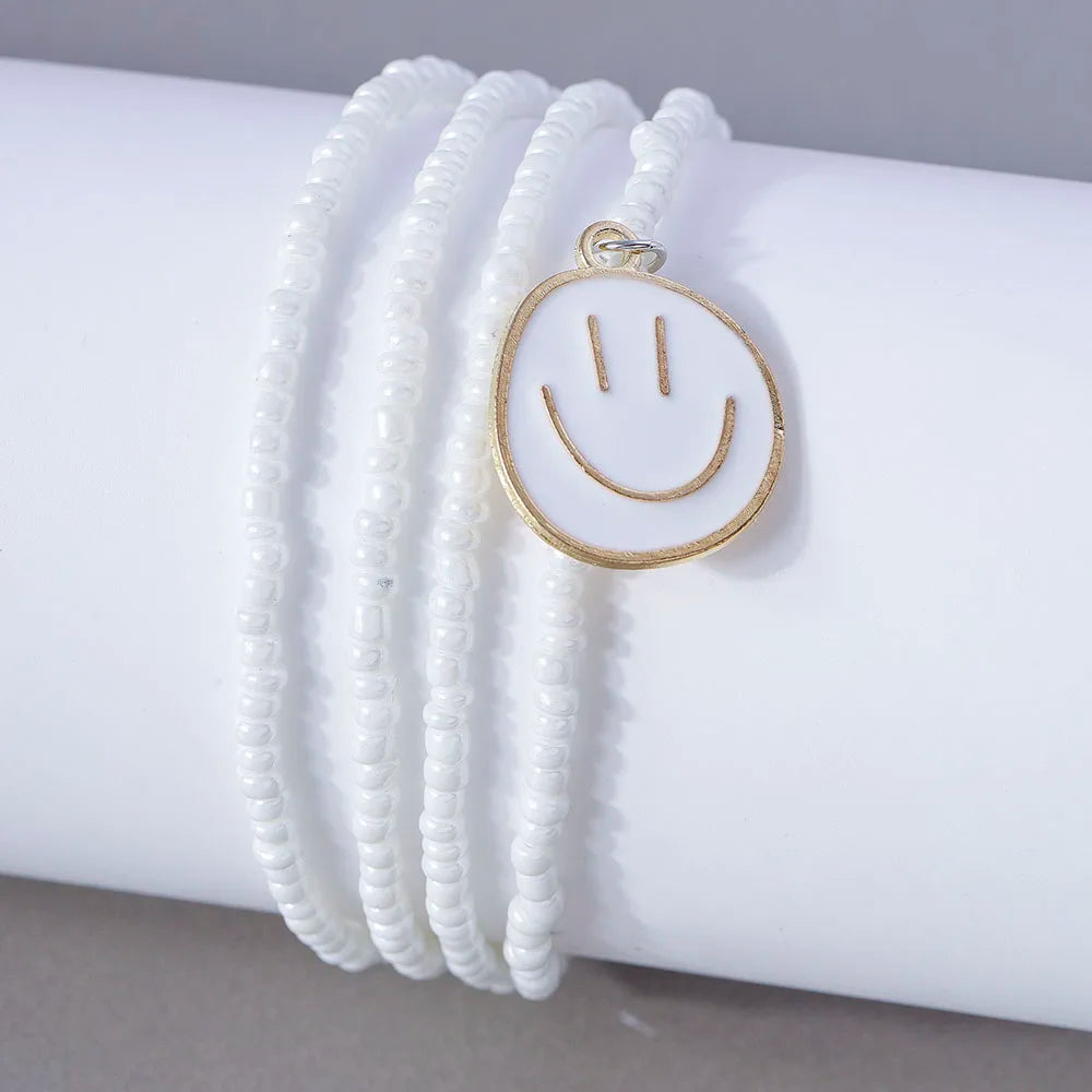 Happy Faces 4pc Bracelet Set - 7 Colors - Hello Baabs LLC 