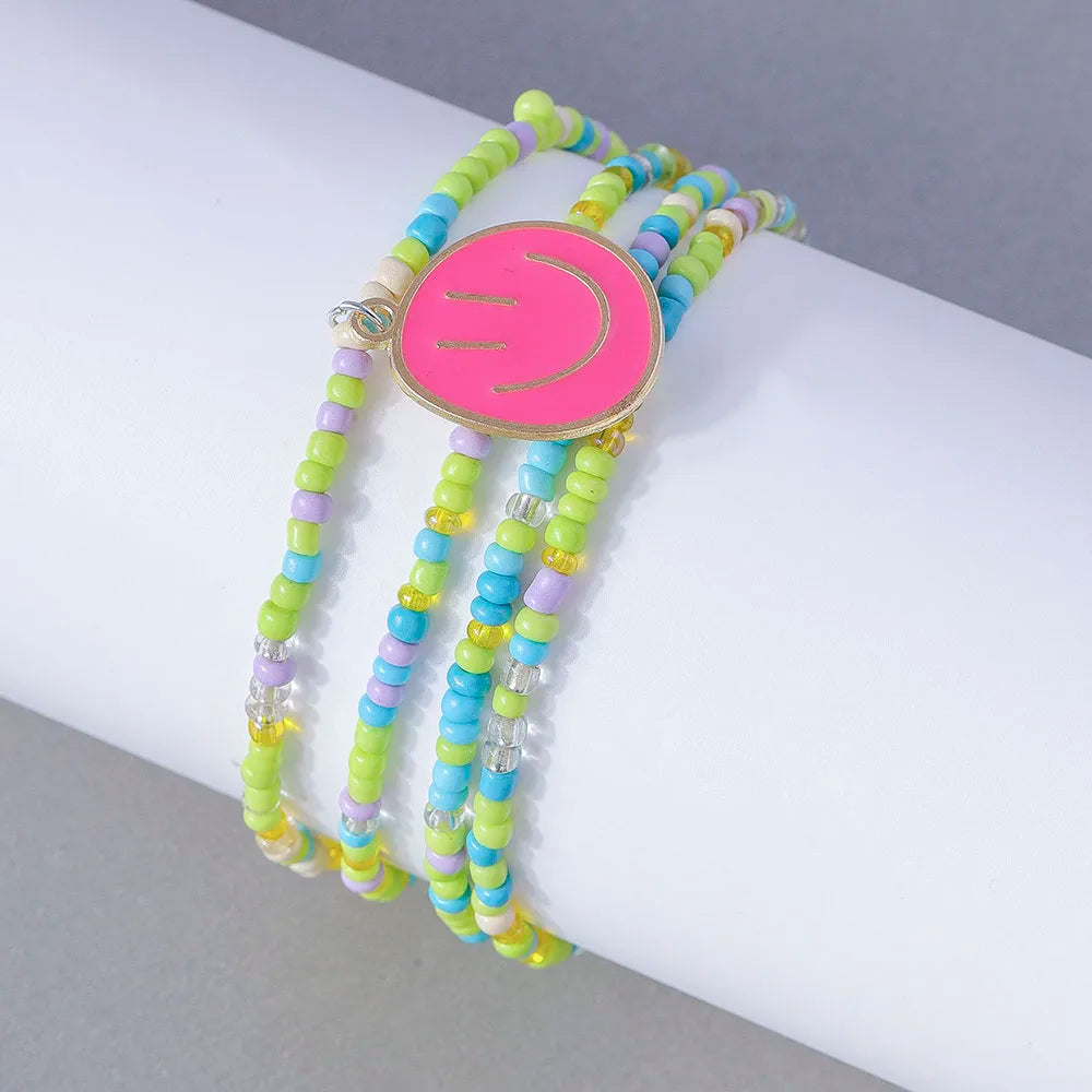Happy Faces 4pc Bracelet Set - 7 Colors - Hello Baabs LLC 