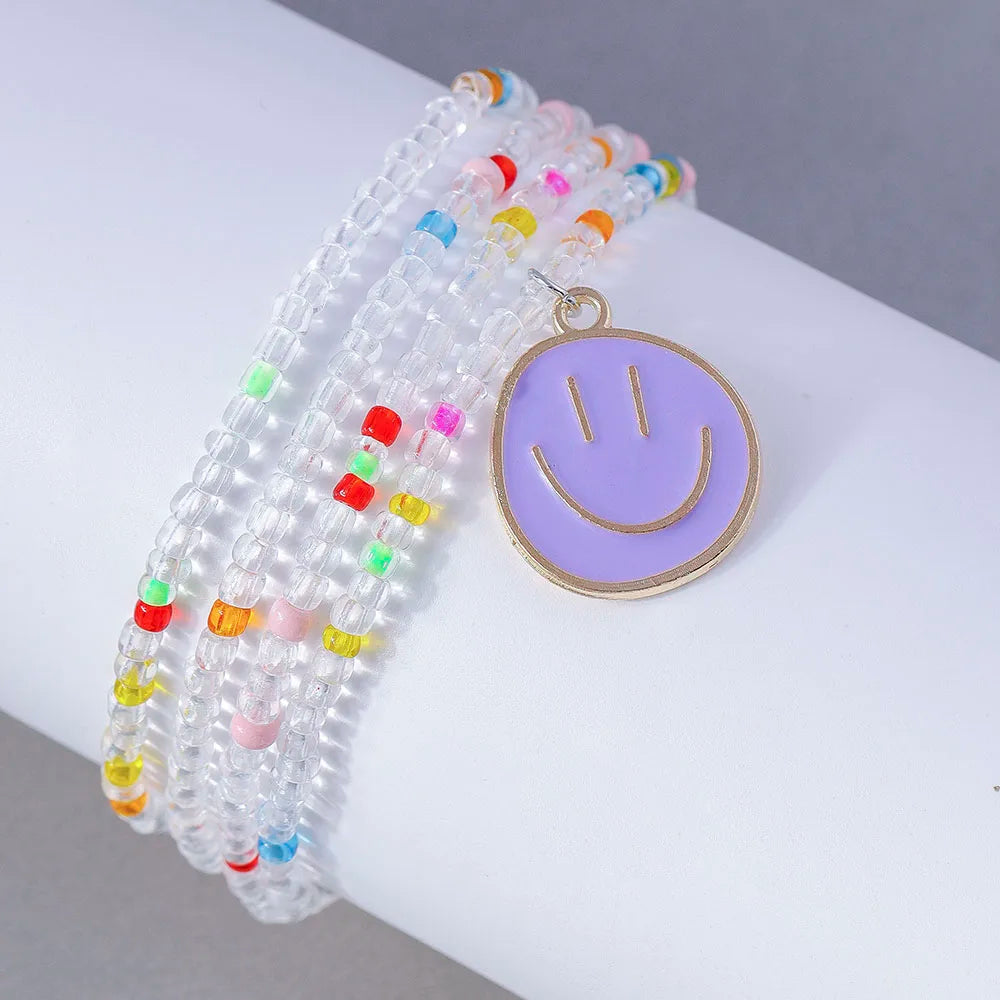 Happy Faces 4pc Bracelet Set - 7 Colors - Hello Baabs LLC 