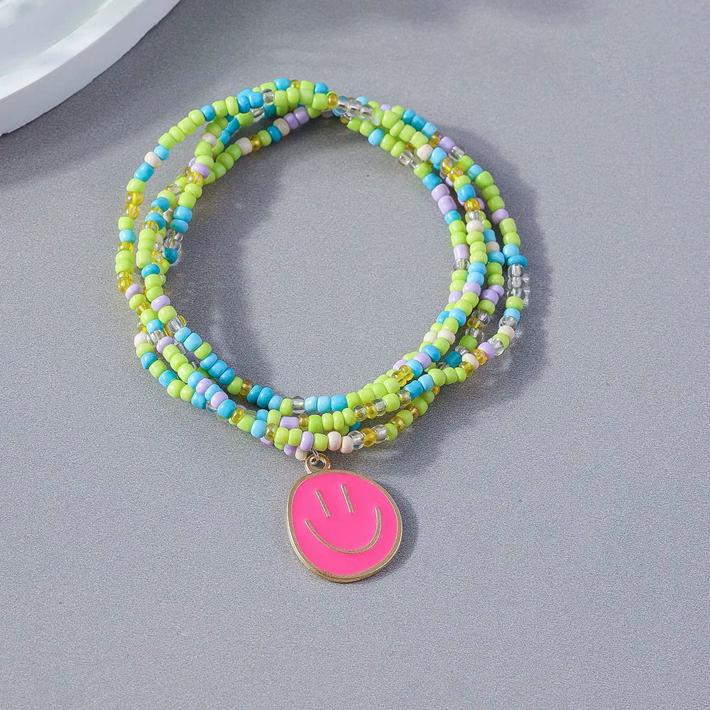 Happy Faces 4pc Bracelet Set - 7 Colors - Hello Baabs LLC 
