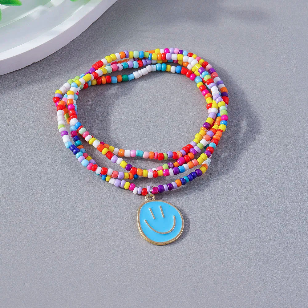 Happy Faces 4pc Bracelet Set - 7 Colors - Hello Baabs LLC 