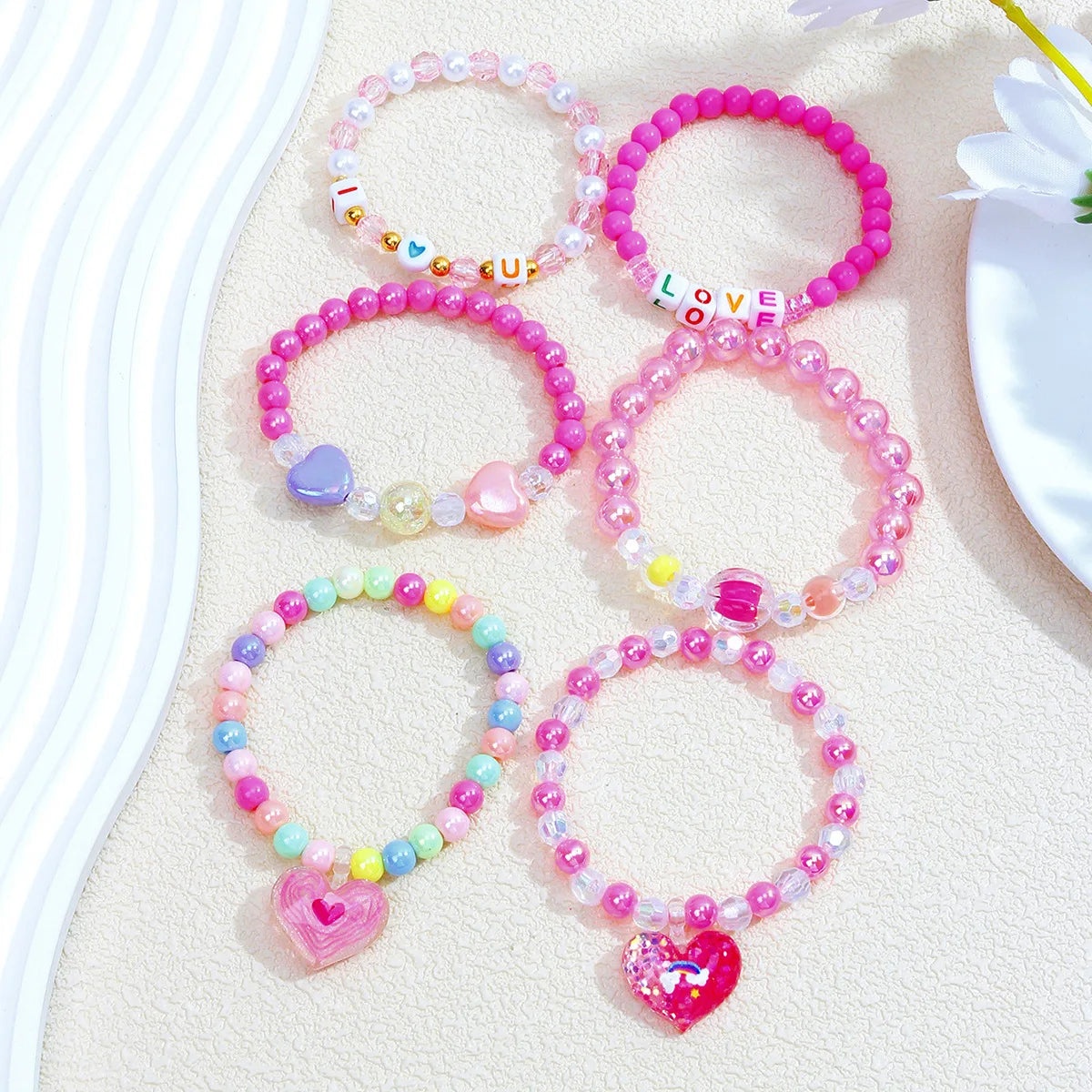 Happy Hearts 6pc Bracelet Bundle - Hello Baabs LLC 