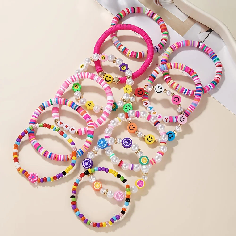 Happy Vibes 12pc Bracelet Bundle - Hello Baabs LLC 